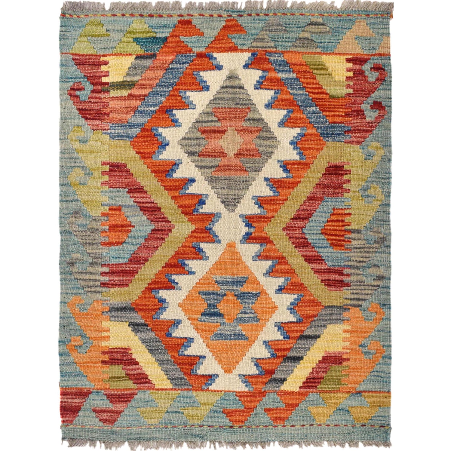Hand Knotted Afghan Style Kilim 2' 3 x 2' 10" ft / 68 x 87 cm - No. W30786