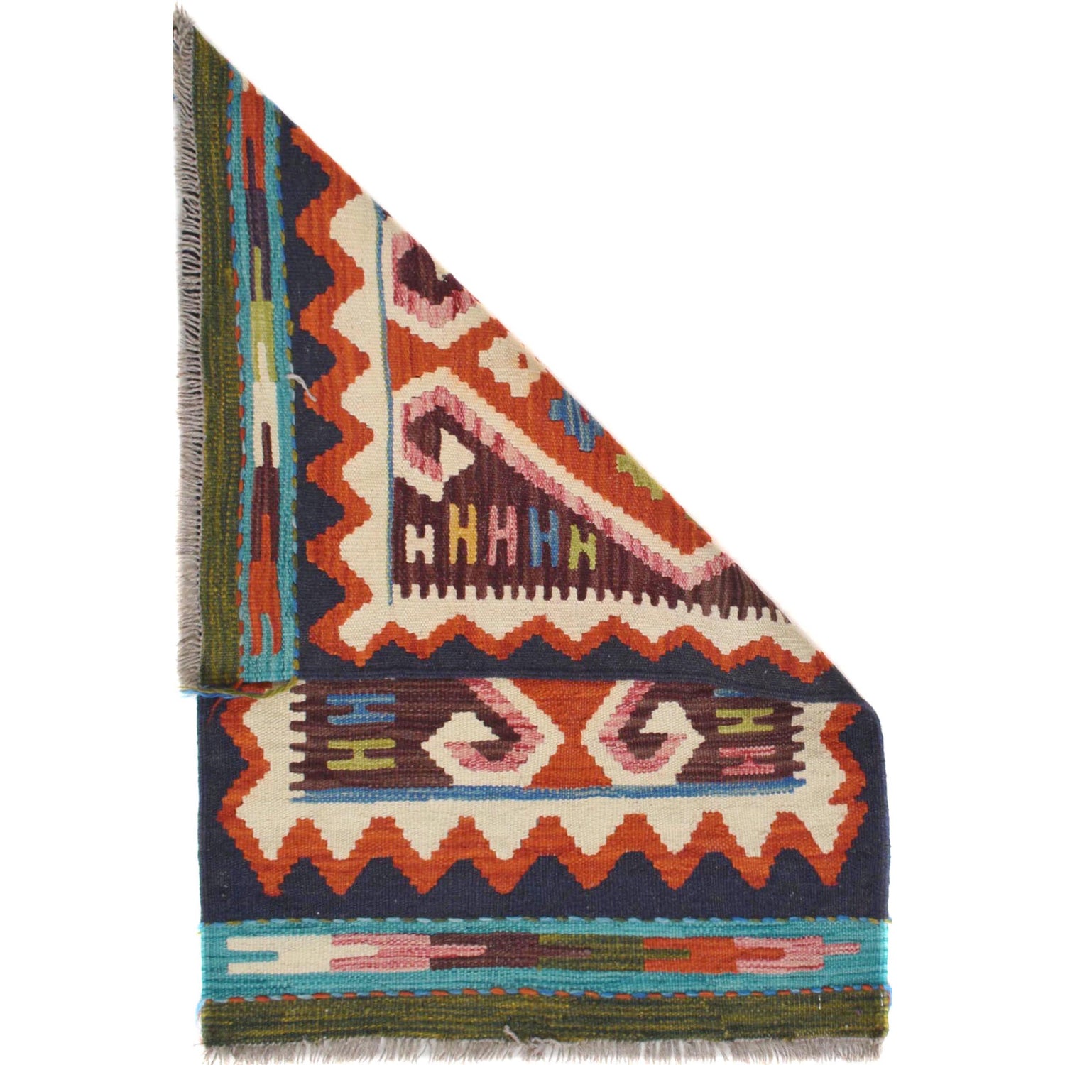 Hand Woven Wool Kelim 1' 11 x 2' 10" ft / 58 x 87 cm - No. W30793