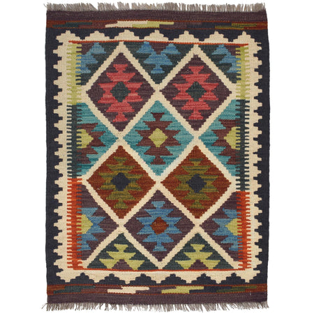 Hand Knotted Flatweave Kilim 2' 1 x 2' 9" ft / 64 x 84 cm - No. W30802