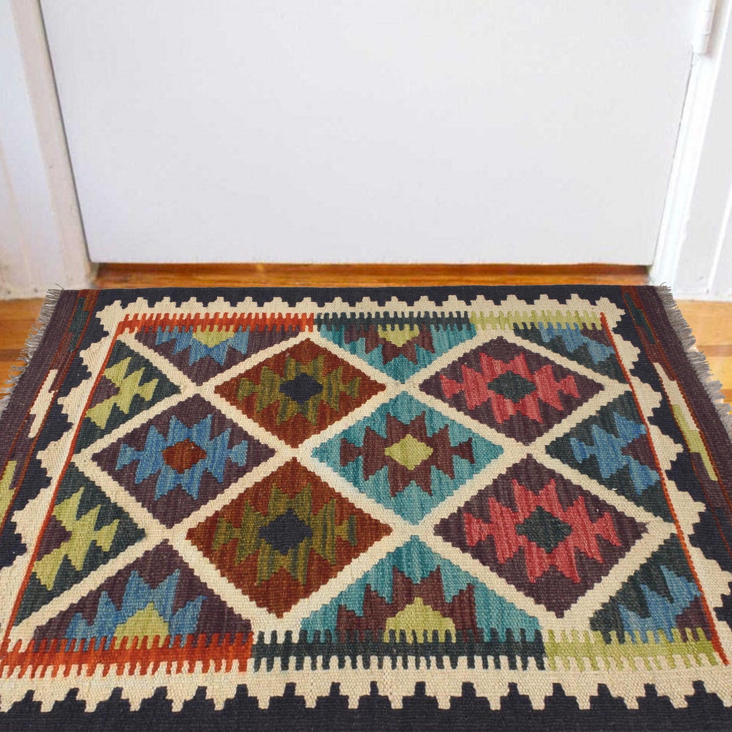 Hand Knotted Flatweave Kilim 2' 1 x 2' 9" ft / 64 x 84 cm - No. W30802