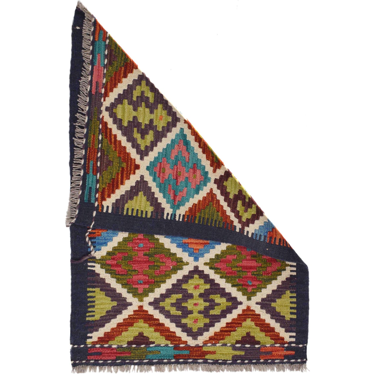 Handmade Afghan Vegetable Kilim 2' 0 x 2' 11" ft / 60 x 89 cm - No. W30804