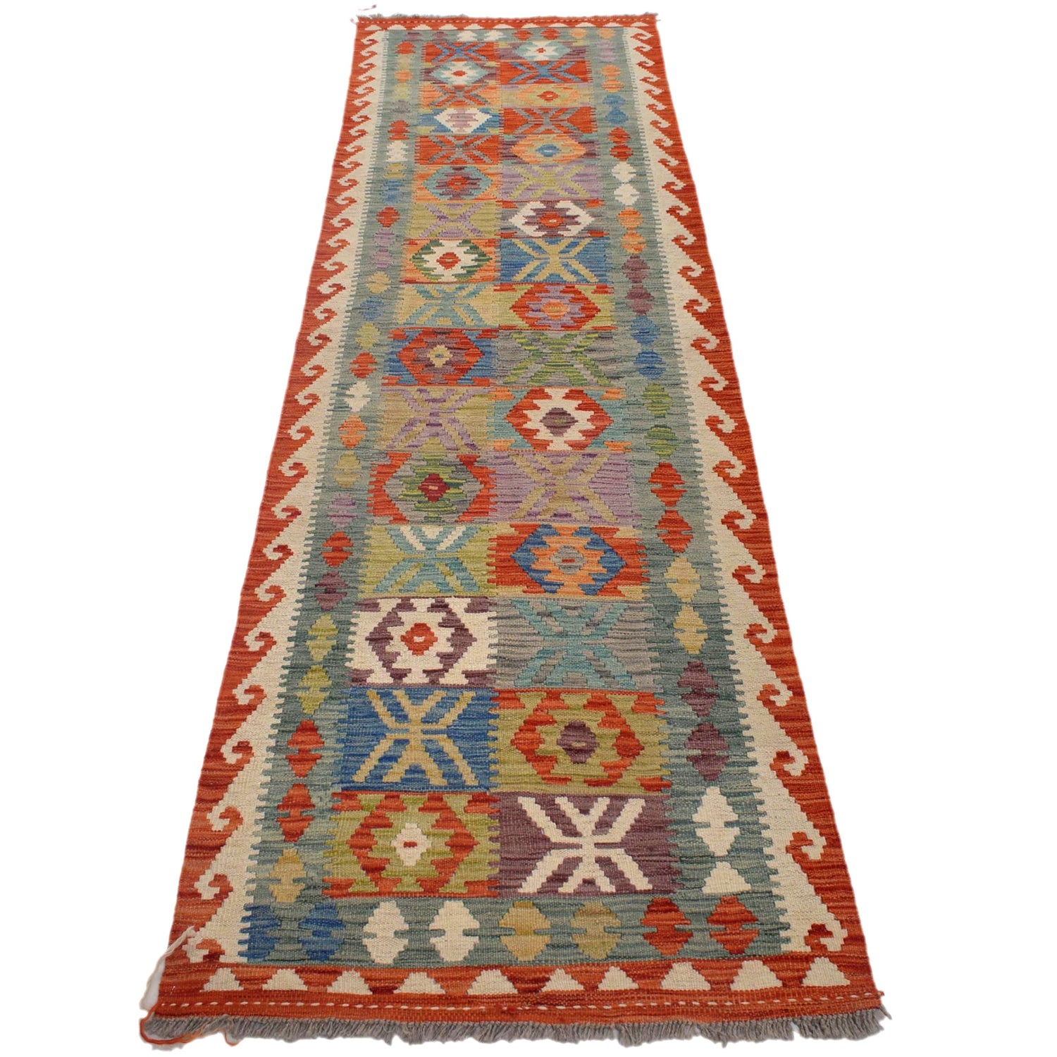 Handmade Vegetable Kelim Runner 2' 7" x 9' 9" ft / 79 x 296 cm - No. W30872