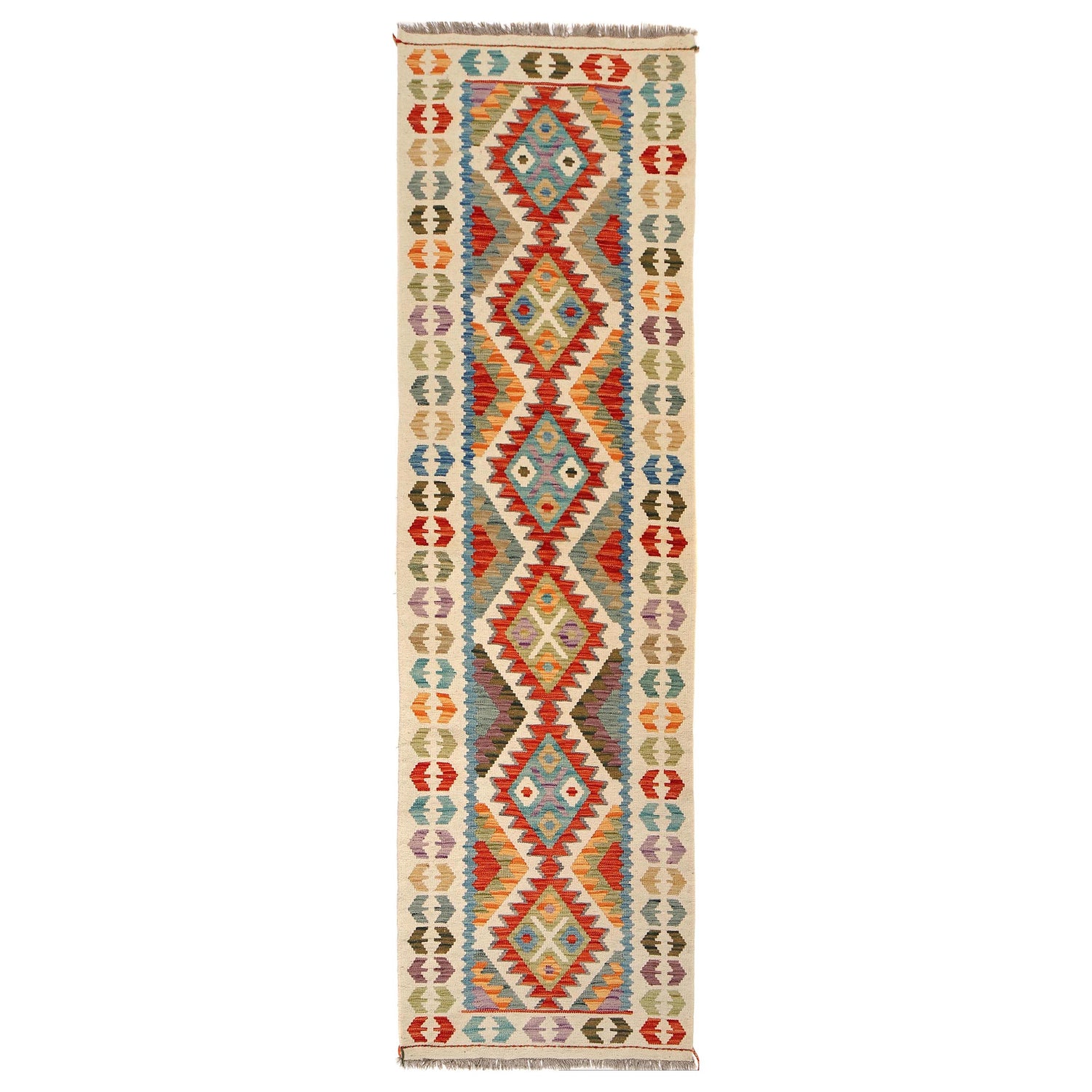 Handmade Vegetable Kelim Runner 2' 8" x 9' 5" ft / 80 x 287 cm - No. W30873