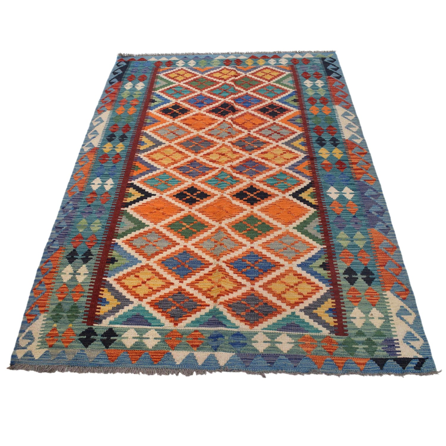 Handmade Vegetable Kelim 4' 3" x 6' 4" ft / 130 x 193 cm - No. W31078