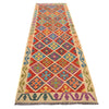 Colorful Flat-Weave Wool Kilim Runner 2' 11" x 9' 8" ft / 90 x 294 cm - No. W31085