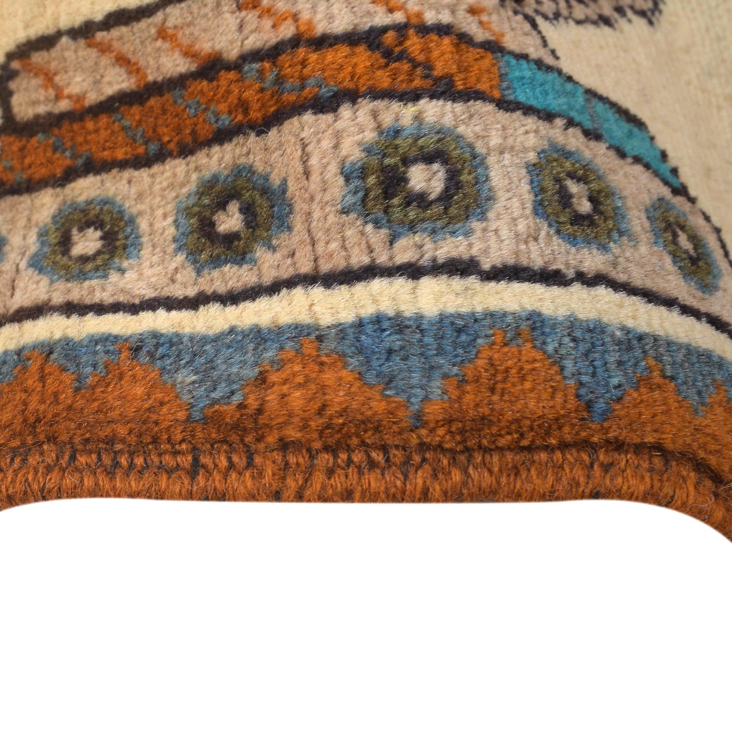 Handcrafted Afghan War Rug 3' 5" x 4' 11" ft / 105 x 149 cm - No. W31086