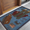 Blue Color War Rug 2' 0" x 2' 11" ft / 62 x 89 cm - No. W31089
