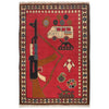 Hand-Knotted Afghan War Carpet 2' 0" x 3' 2" ft / 60 x 96 cm - No. W31102