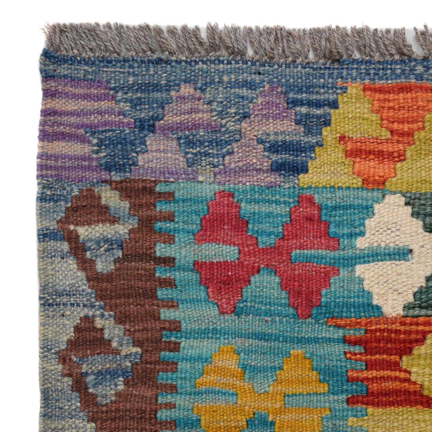 Hand Woven Wool Kelim Runner 2' 8" x 9' 9" ft / 80 x 296 cm - No. W31127