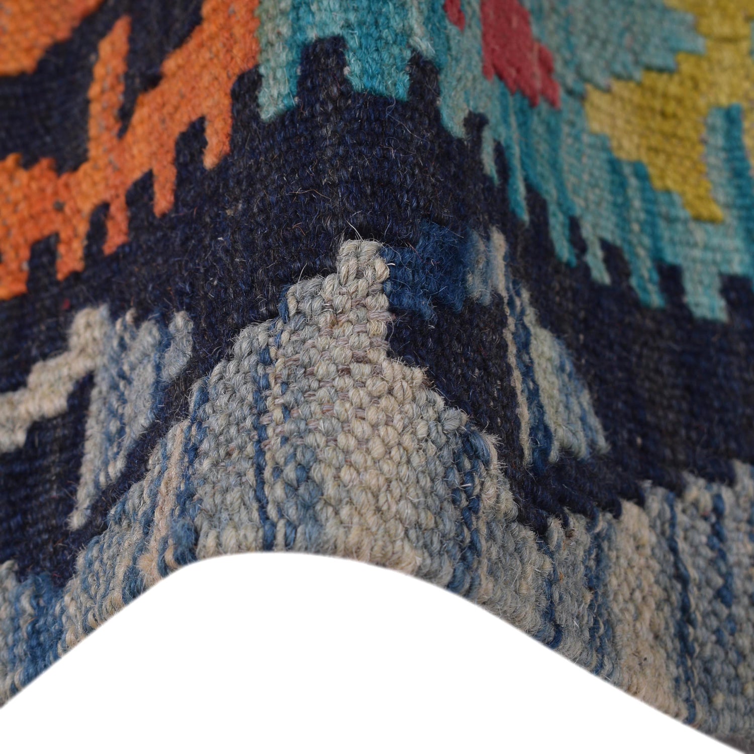 Hand Woven Wool Kelim Runner 2' 8" x 9' 9" ft / 80 x 296 cm - No. W31127