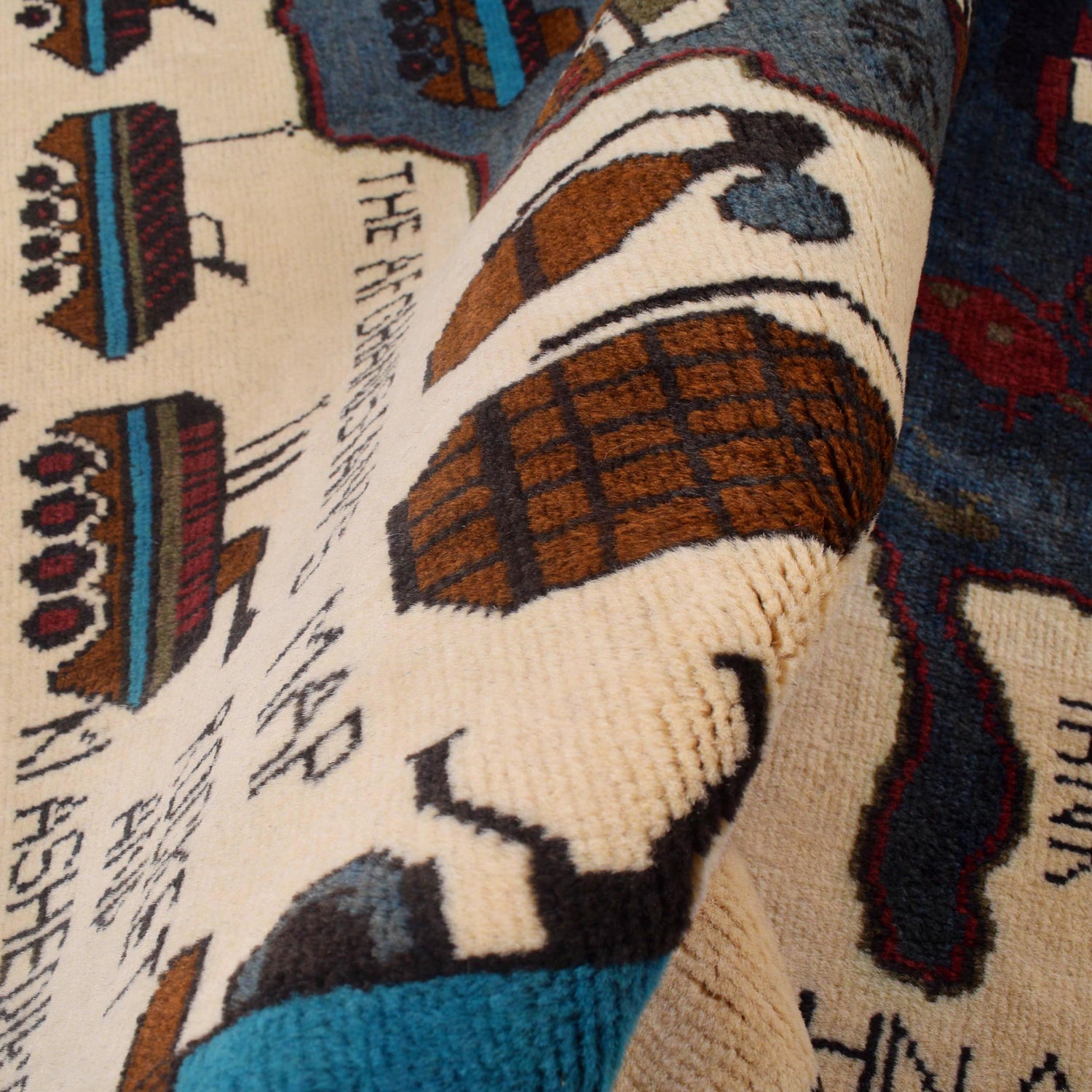 Handmade Afghan War Area Rug 2' 8" x 4' 2" ft / 82 x 126 cm - No. W31154