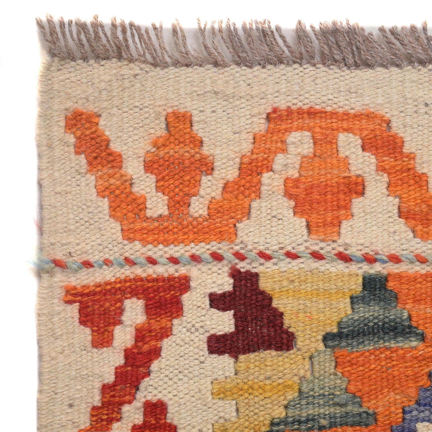 Hand Knotted Flatweave Kilim Runner 2' 2" x 6' 8" ft / 65 x 203 cm - No. W31193