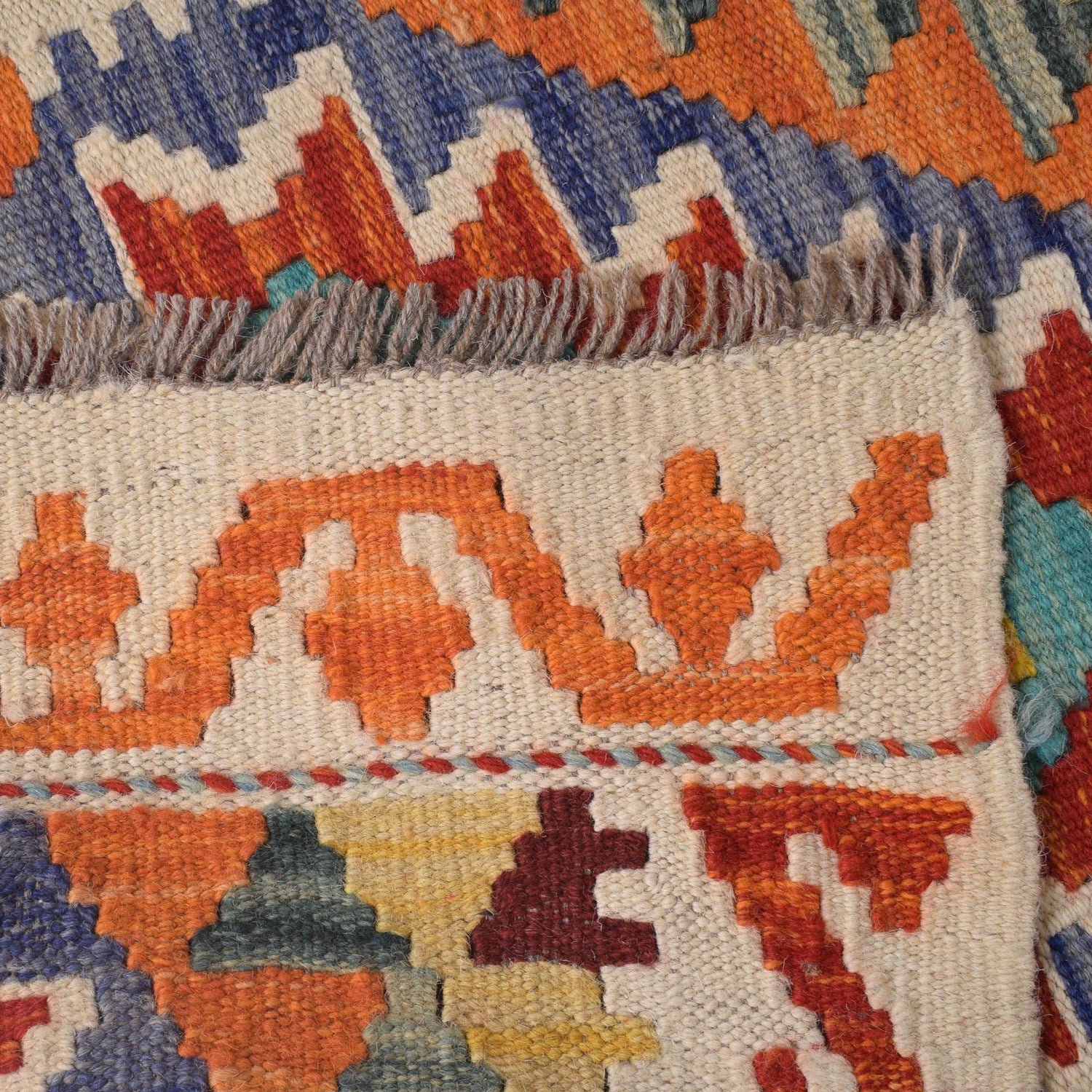 Hand Knotted Flatweave Kilim Runner 2' 2" x 6' 8" ft / 65 x 203 cm - No. W31193