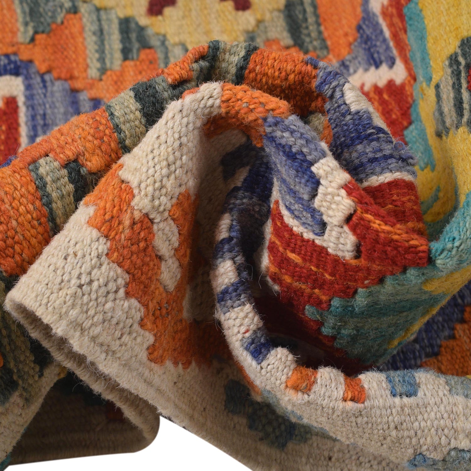 Hand Knotted Flatweave Kilim Runner 2' 2" x 6' 8" ft / 65 x 203 cm - No. W31193