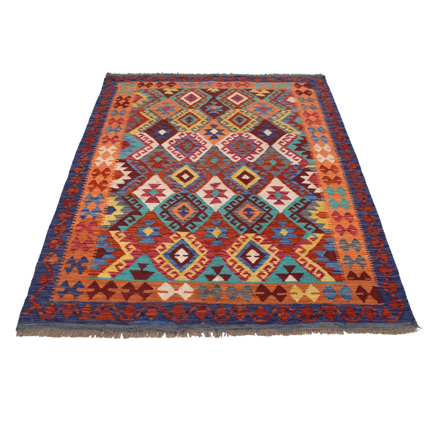 Hand Knotted Flatweave Kilim 4' 11" x 5' 10" ft / 149 x 178 cm - No. W31194