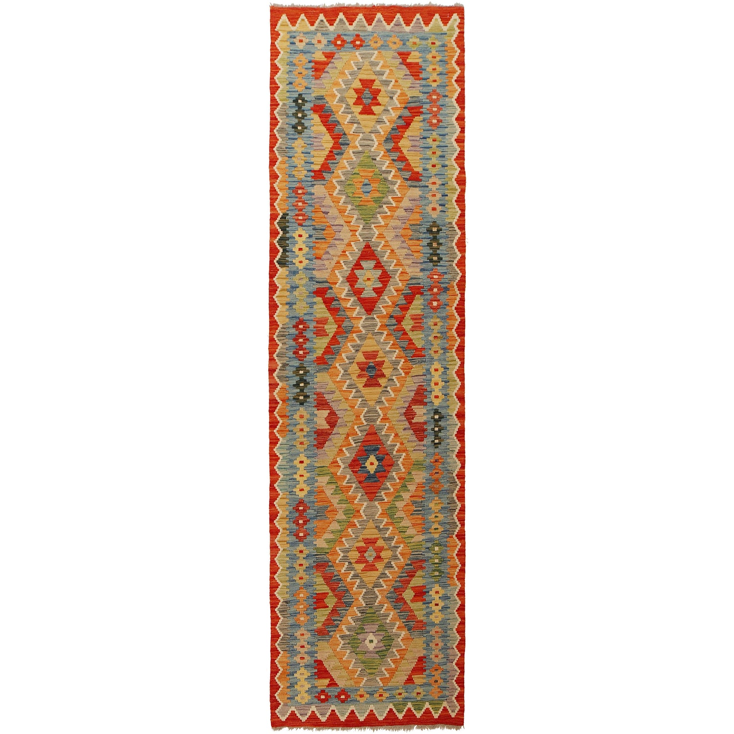 Hand Made Afghan Kilim Runner 2' 7" x 9' 9" ft / 79 x 297 cm - No. W31580