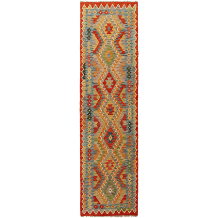 Hand Made Afghan Kilim Runner 2' 7" x 9' 9" ft / 79 x 297 cm - No. W31580