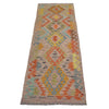 Colorful Flat-Weave Wool Kilim Runner 2' 0"x 6' 5" ft / 62 x 196 cm - No. W31588