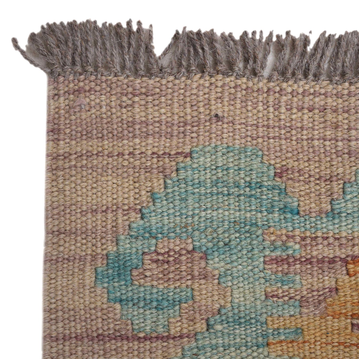 Colorful Flat-Weave Wool Kilim Runner 2' 0"x 6' 5" ft / 62 x 196 cm - No. W31588