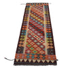 Colorful Flat-Weave Wool Kilim Runner 2' 1"x 6' 4" ft / 63 x 194 cm - No. W31589