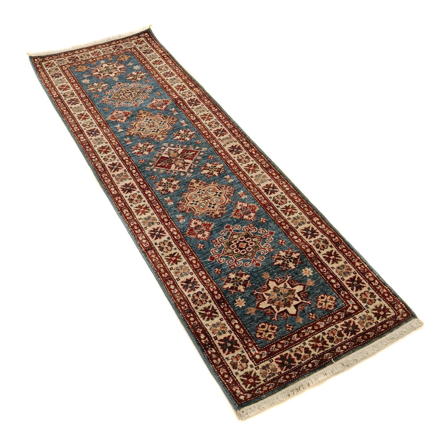 High-Quality Kazak Area Runner Rug 2' 1" x 6' 2" ft / 63 x 188 cm - No. W32073