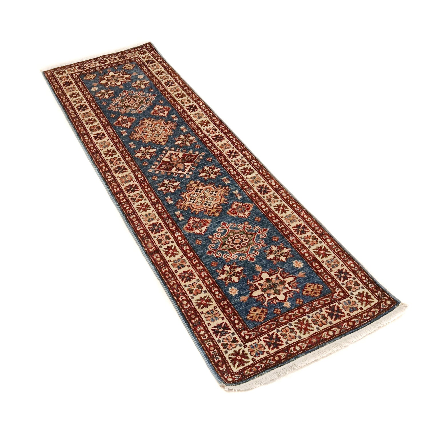 High-Quality Kazak Area Runner Rug 2' 1" x 6' 2" ft / 63 x 188 cm - No. W32073