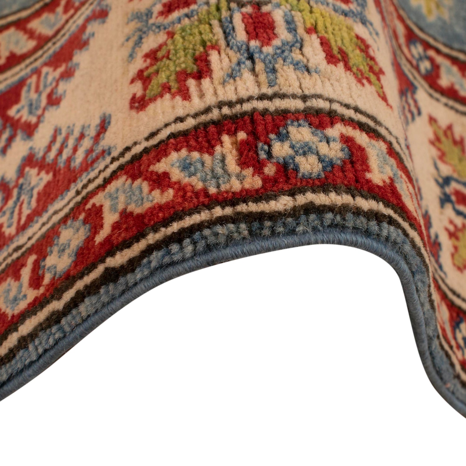 Handmade Kazak Area Rug 3' 11" x 5' 7" ft / 118 x 170 cm - No. W34028