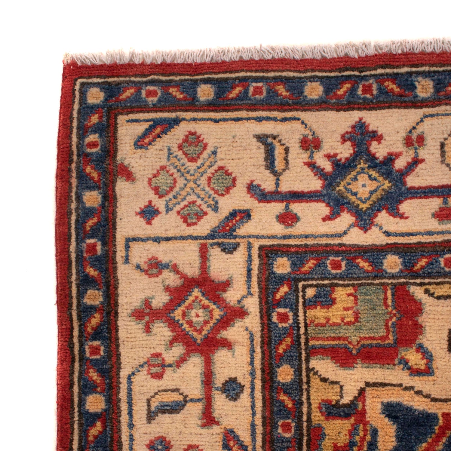 Hand knotted Kazak Carpet 4' 1" x 5' 9" ft / 124 x 176 cm - No. W34030