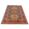 Blue Color Kazak Rug 4' 1" x 5' 10" ft / 124 x 178 cm - No. W34032