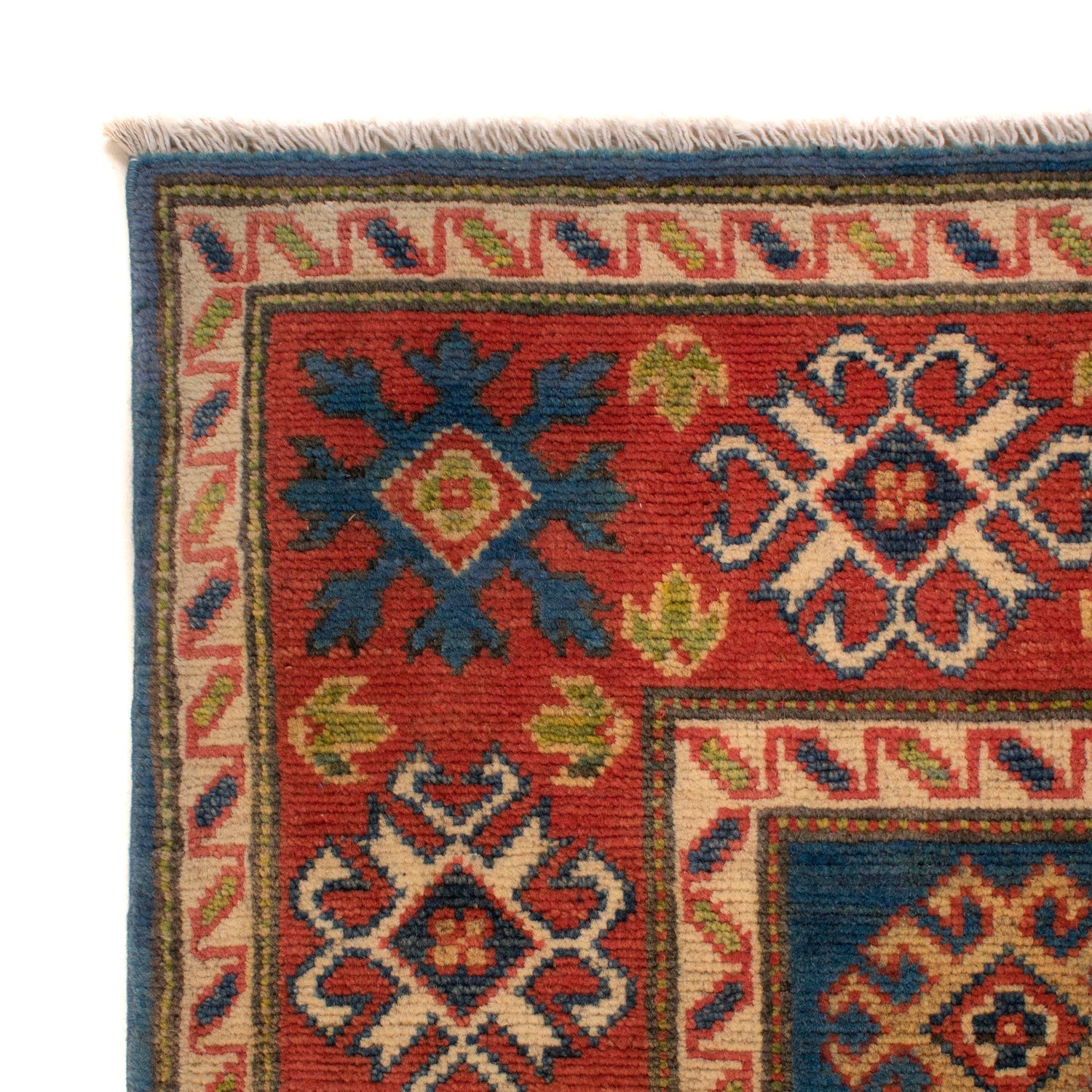 Blue Color Kazak Rug 4' 1" x 5' 10" ft / 124 x 178 cm - No. W34032