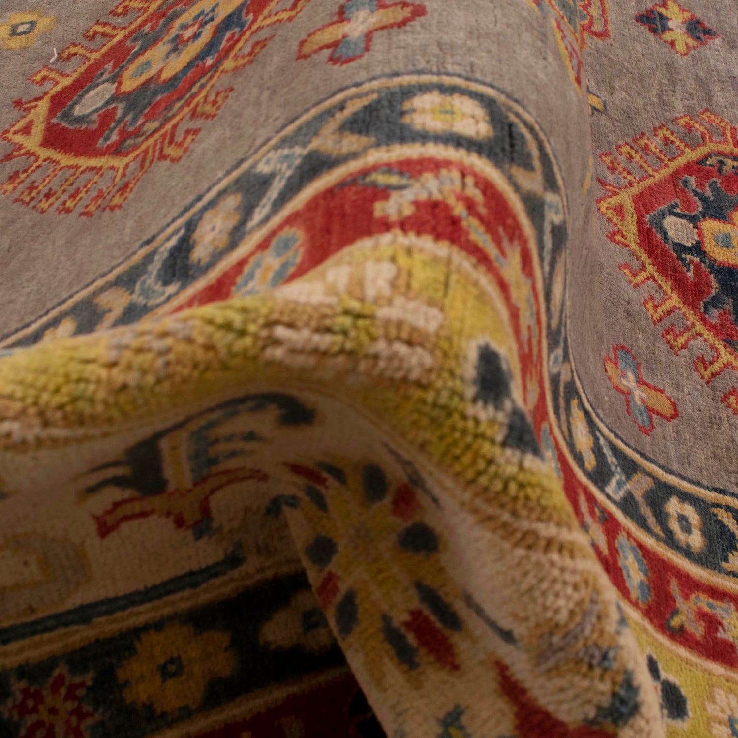 Gray Kazak Rug 7' 10" x 9' 7" ft / 239 x 291 cm - No. W34036