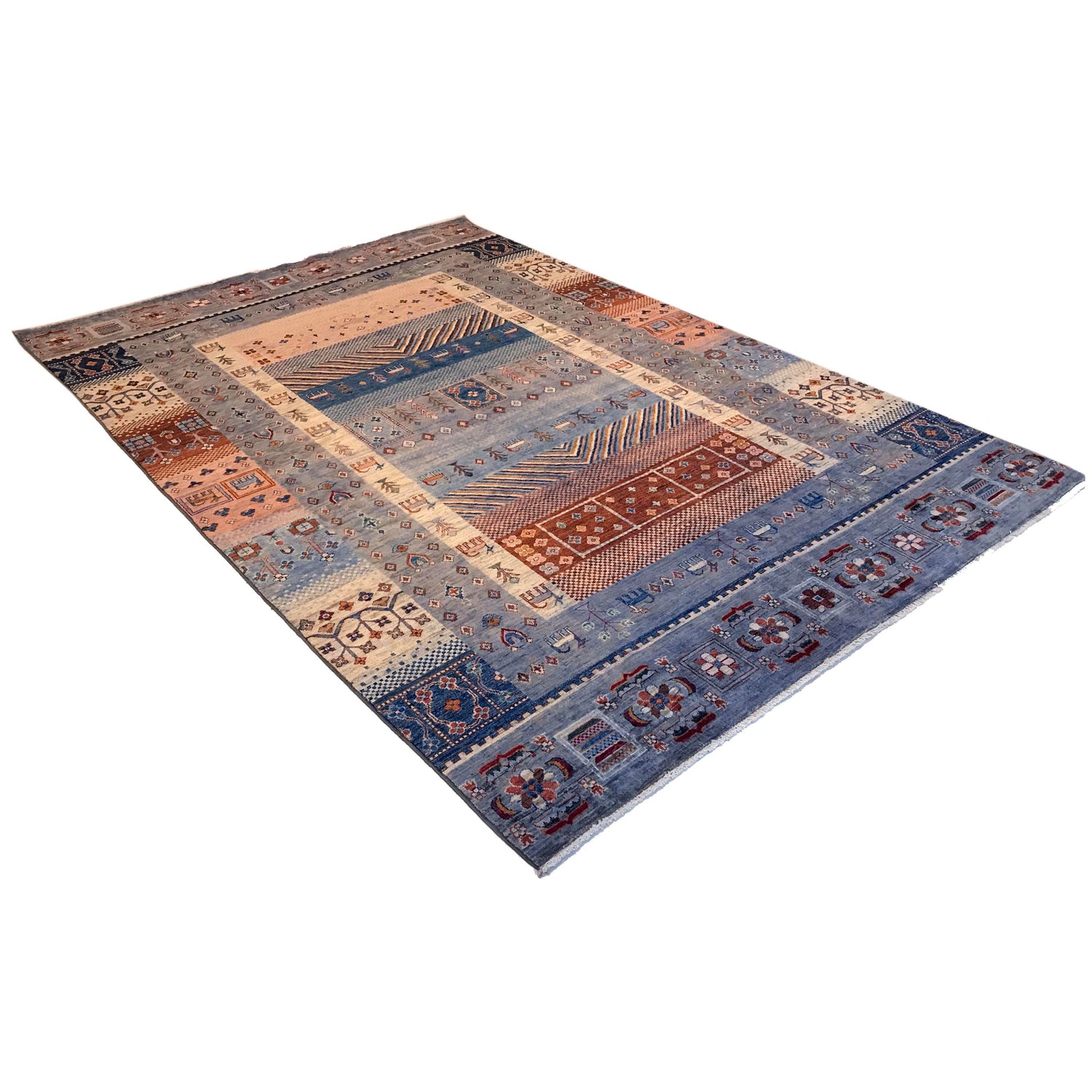 Handmade Shikargah Area Rug 6' 7" x 9' 8" ft / 200 x 294 cm - No. W34039
