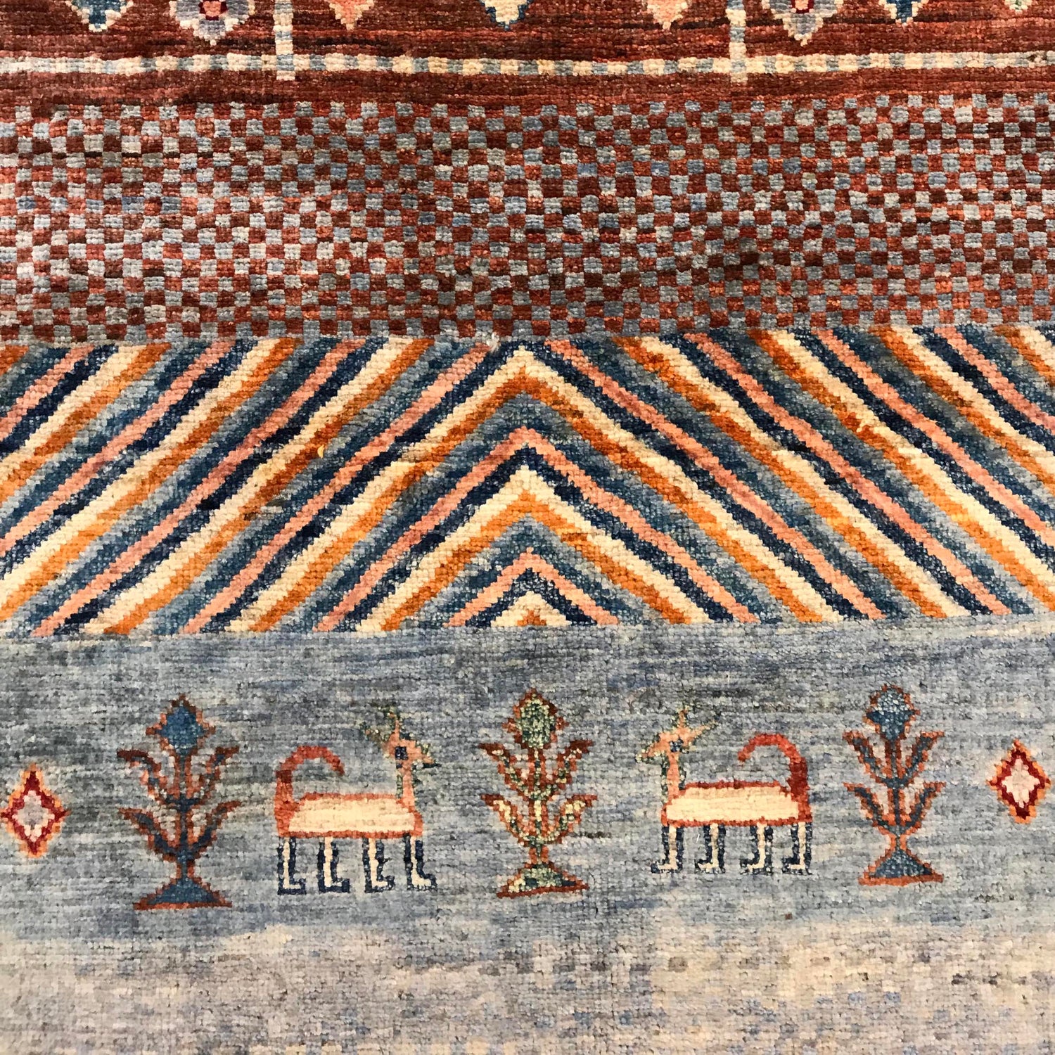 Handmade Shikargah Area Rug 6' 7" x 9' 8" ft / 200 x 294 cm - No. W34039