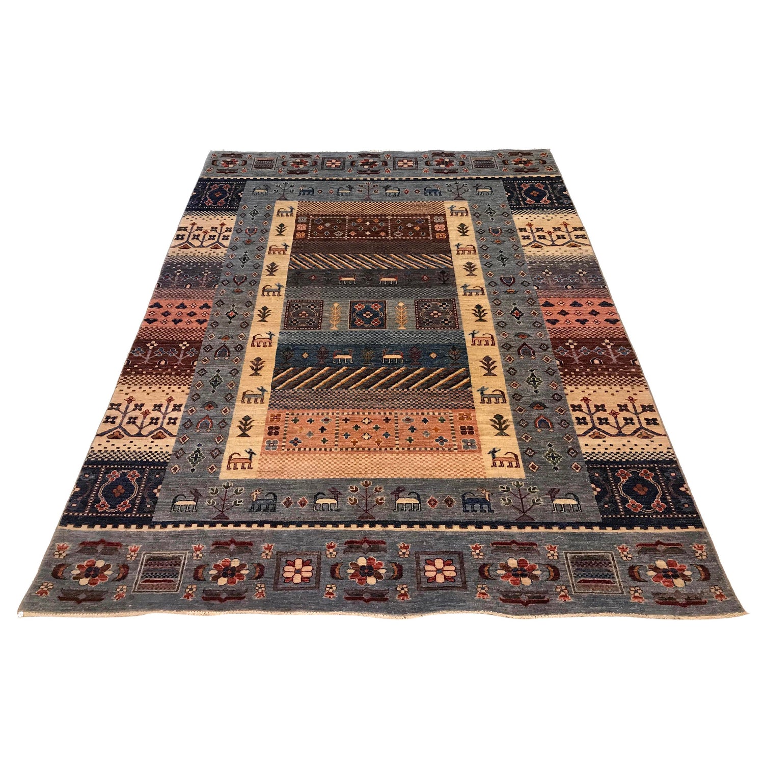 Luxury Shikargah Carpet 5' 8" x 7' 10" ft / 172 x 238 cm - No. W34041