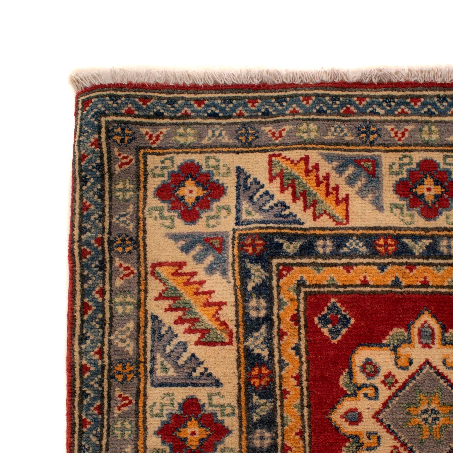 Hand knotted Kazak Carpet 4' 0" x 6' 0" ft / 121 x 182 cm - No. W34047