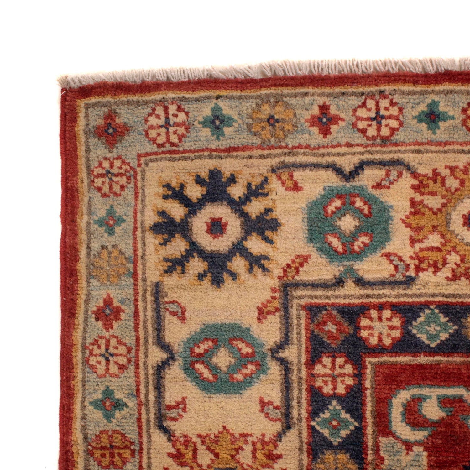Hand knotted Kazak Carpet 4' 1" x 6' 0" ft / 125 x 183 cm - No. W34048