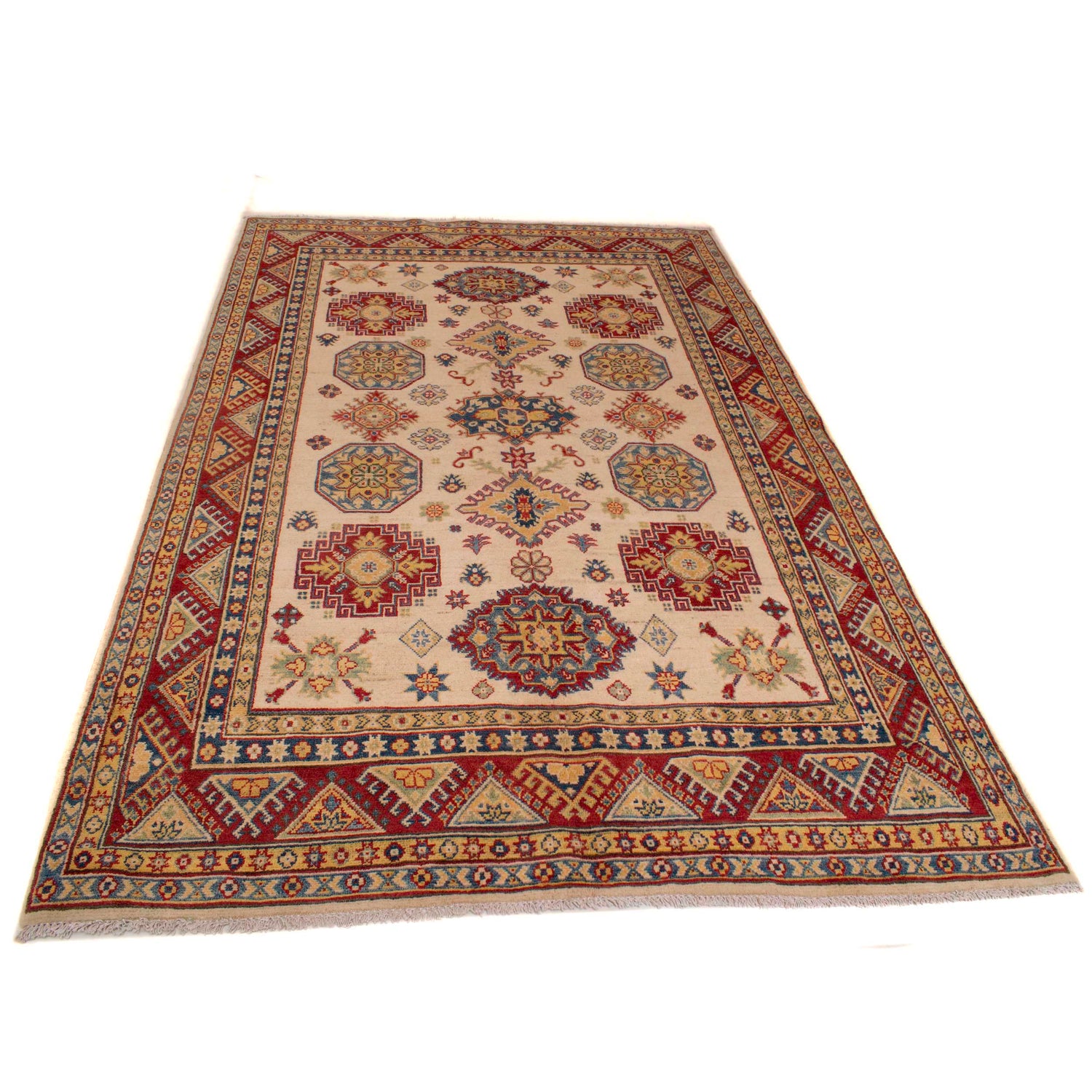 Handmade Kazak Area Rug 5' 4" x 8' 6" ft / 162 x 259 cm - No. W34052