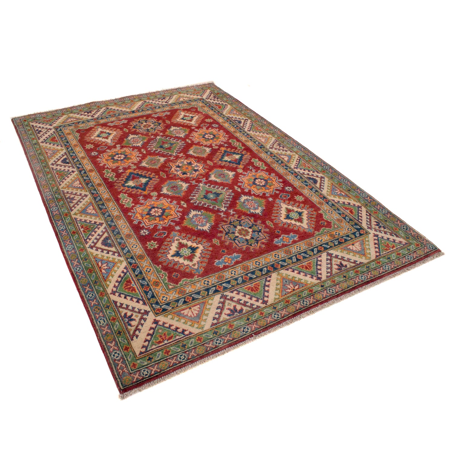 Hand knotted Kazak Carpet 5' 0" x 7' 1" ft / 153 x 215 cm - No. W34057