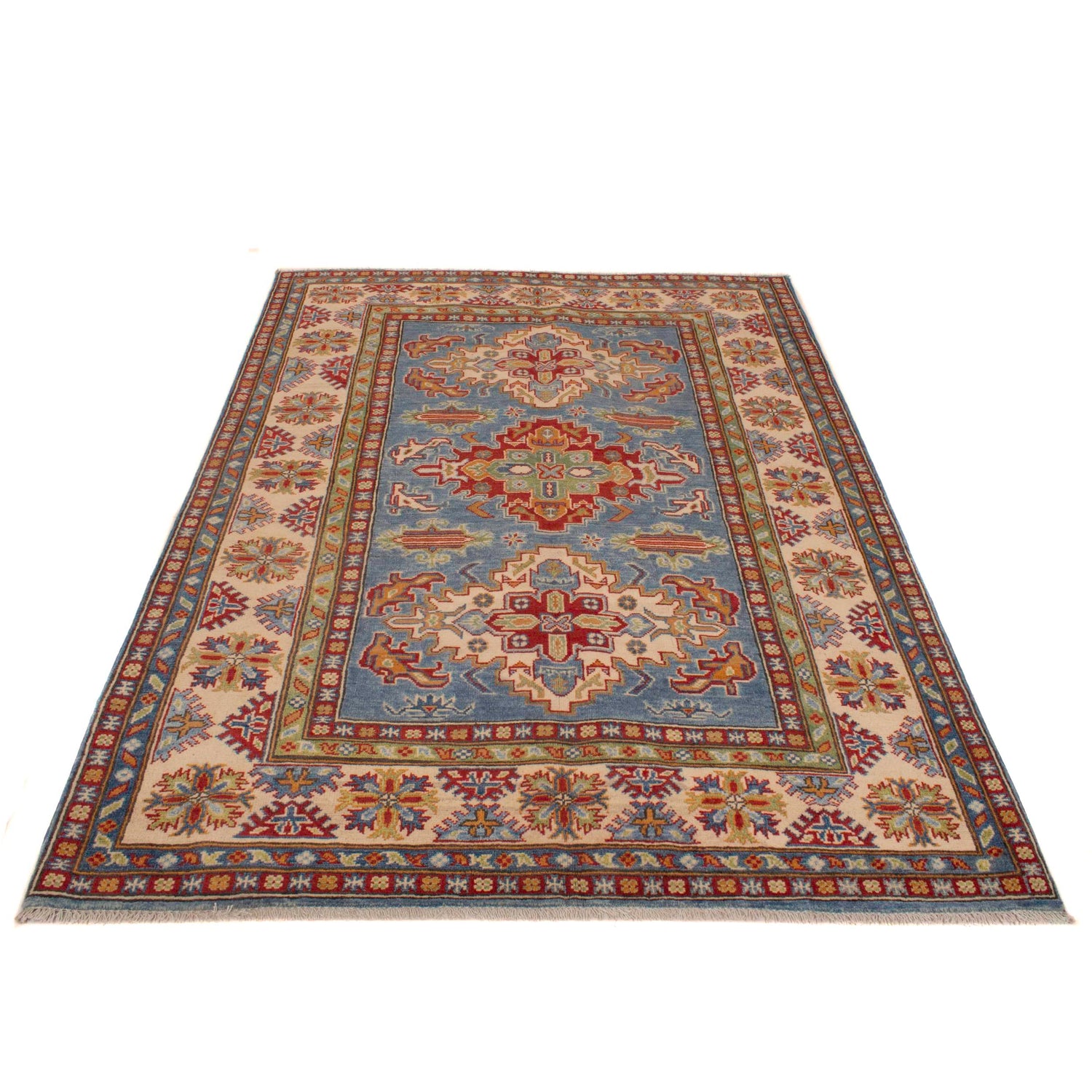 Handmade Kazak Area Rug 4' 11" x 6' 8" ft / 150 x 203 cm - No. W34061