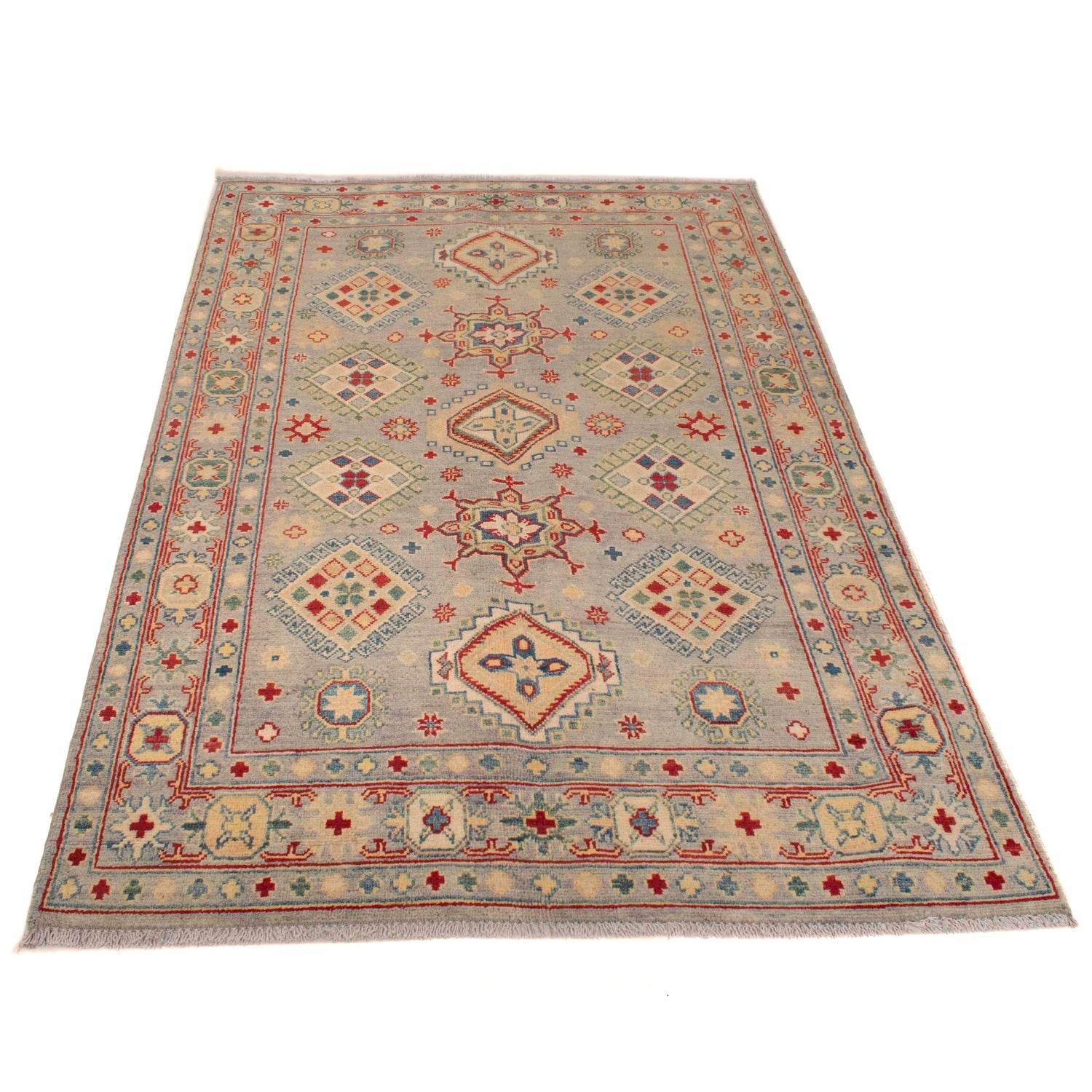 Oriental Kazak Rug 4' 1" x 6' 2" ft / 125 x 188 cm - No. W34064