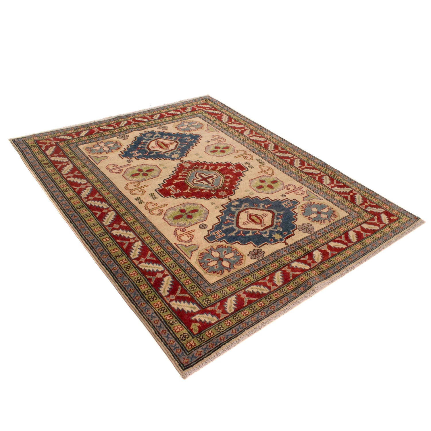 Hand knotted Kazak Carpet 5' 0" x 6' 4" ft / 152 x 193 cm - No. W34065
