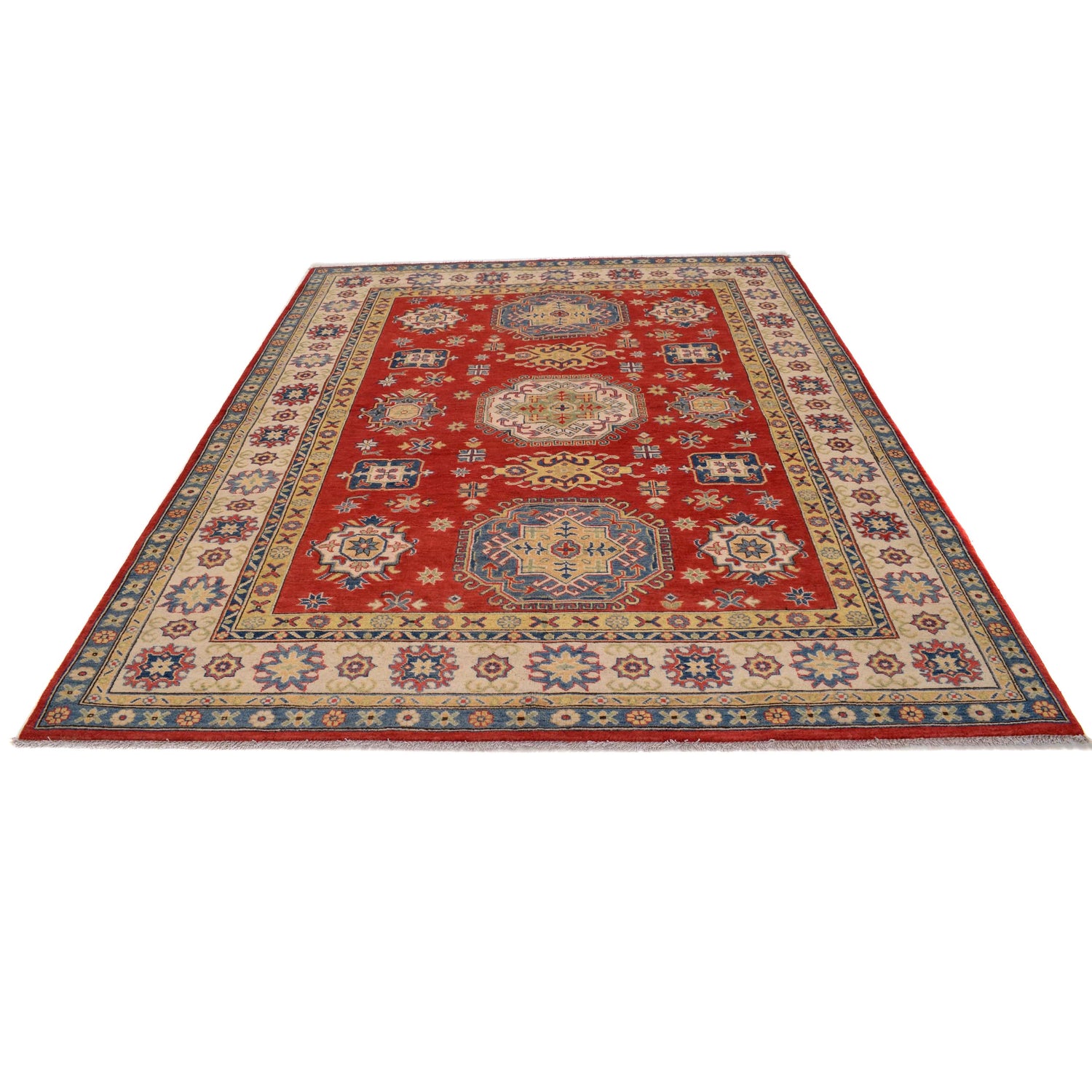 Hand knotted Kazak Rugs 6' 7" x 8' 11" ft / 200 x 271 cm - No. W34067