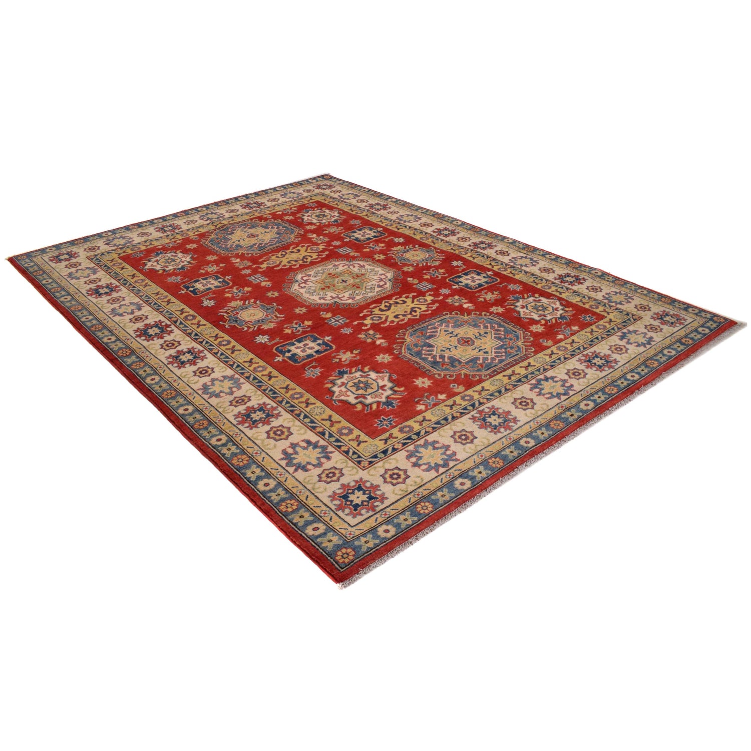 Hand knotted Kazak Rugs 6' 7" x 8' 11" ft / 200 x 271 cm - No. W34067
