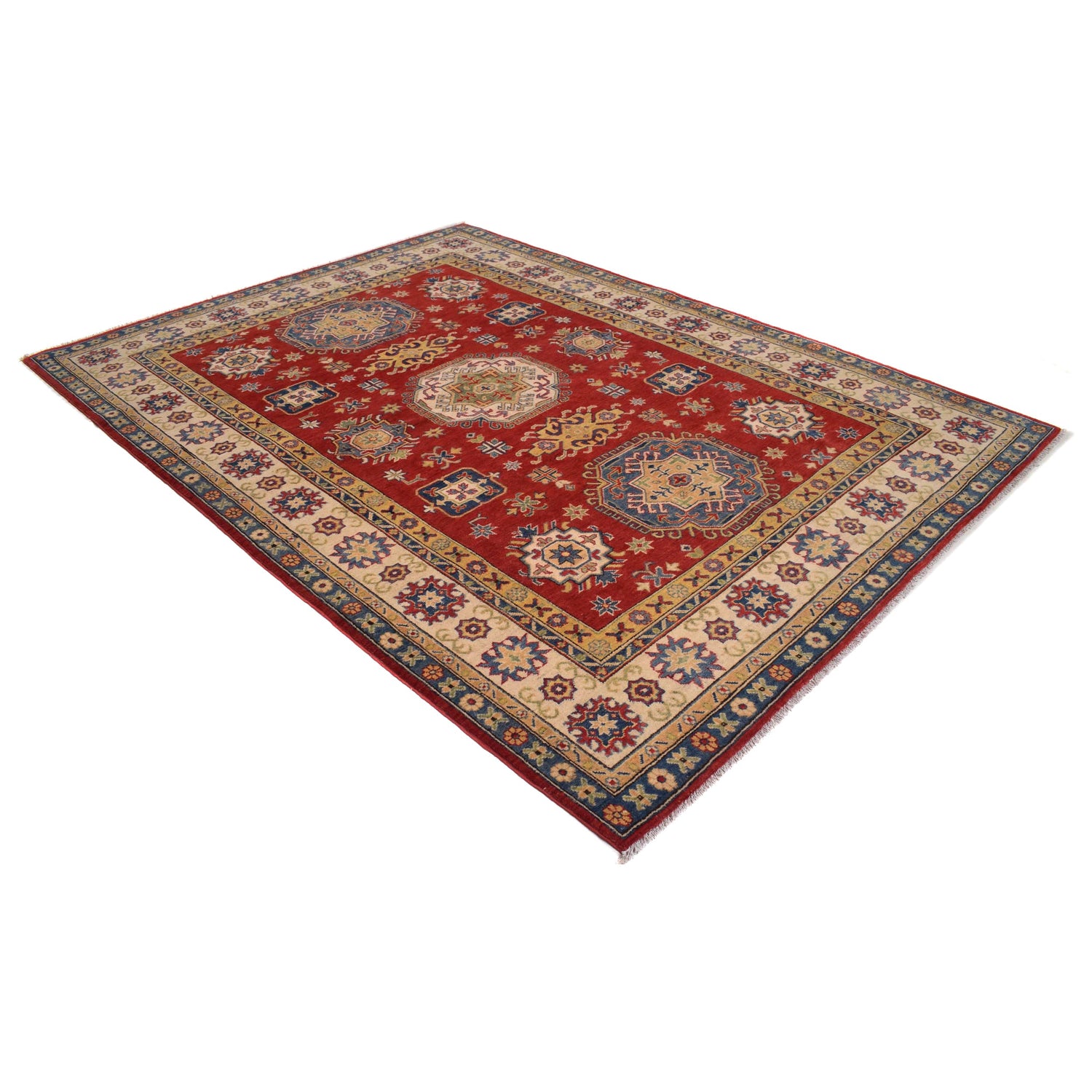 Hand knotted Kazak Rugs 6' 7" x 8' 11" ft / 200 x 271 cm - No. W34067