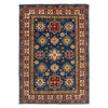 Navy Blue Color Kazak Rug 4' 0" x 5' 9" ft / 121 x 175 cm - No. W34069