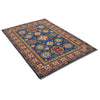 Navy Blue Color Kazak Rug 4' 0" x 5' 9" ft / 121 x 175 cm - No. W34069