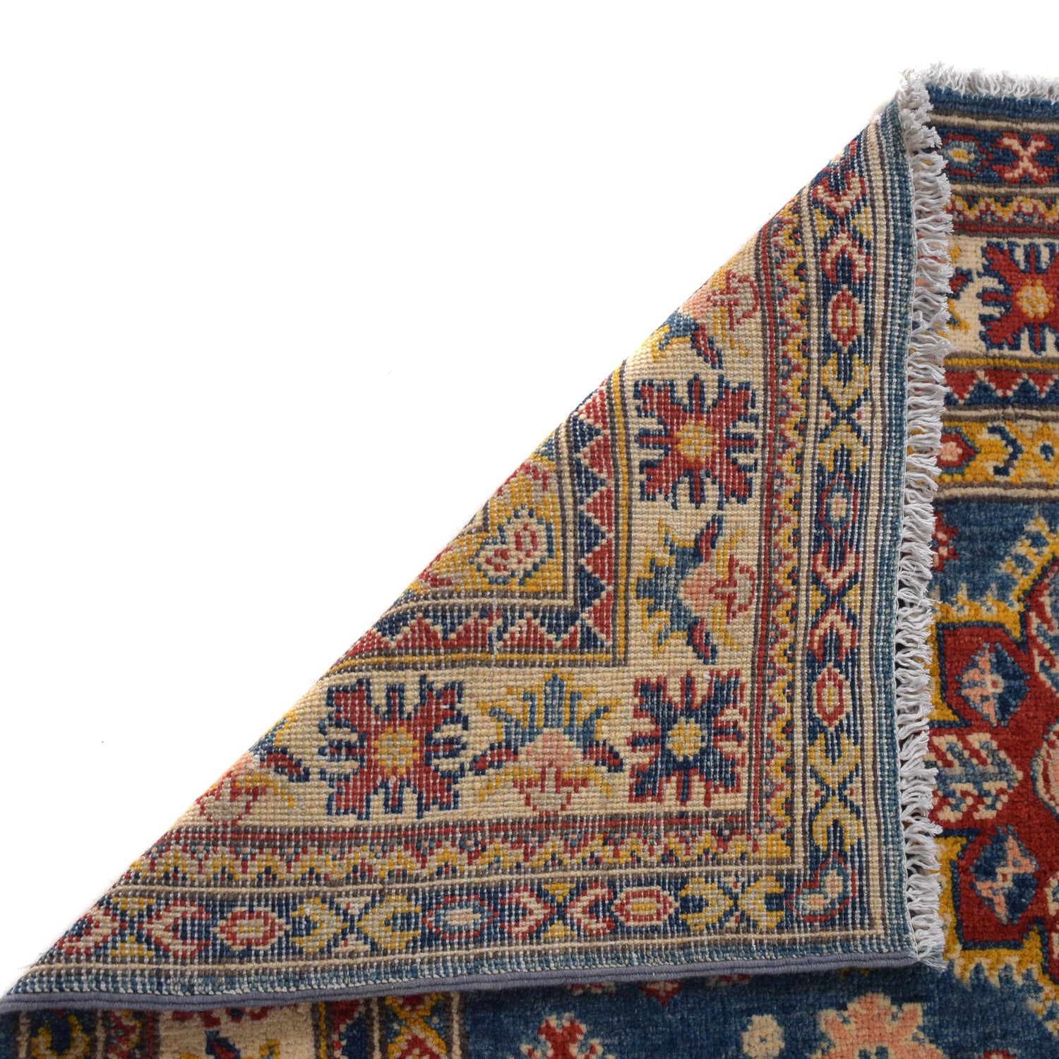 Navy Blue Color Kazak Rug 4' 0" x 5' 9" ft / 121 x 175 cm - No. W34069