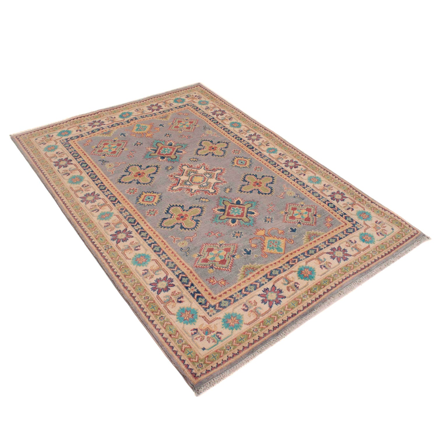Oriental Kazak Rug 4' 0" x 5' 8" ft / 122 x 173 cm - No. W34070