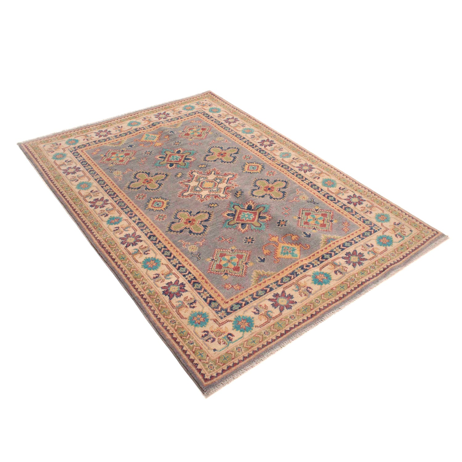 Oriental Kazak Rug 4' 0" x 5' 8" ft / 122 x 173 cm - No. W34070