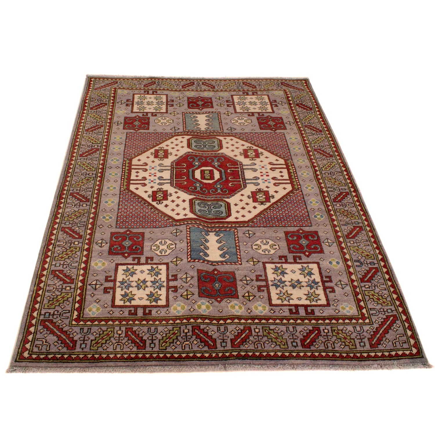 Oriental Mamluk Area Rug 4' 1" x 5' 11" ft / 124 x 179 cm - No. W34075